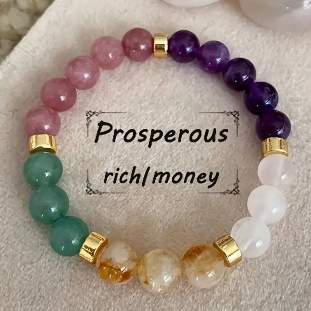 2/$30 Natural Stone Prosperity Stretch Bracelet.